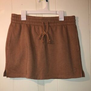 PINK Victoria's Secret Brown Mini Skirt with Tie Front and Slit